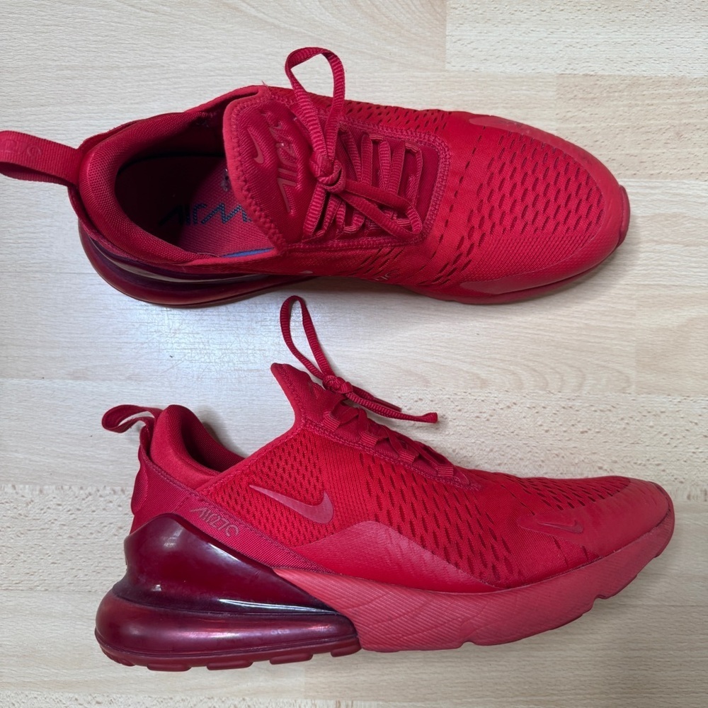 Nike Sneakers Men's 11.5 Red Air Max 270 CV7544-600 University Lace Up